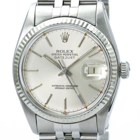 ROLEX Other - ROLEX Datejust 18K White Gold Steel Automatic Mens Watch 16014 Polished